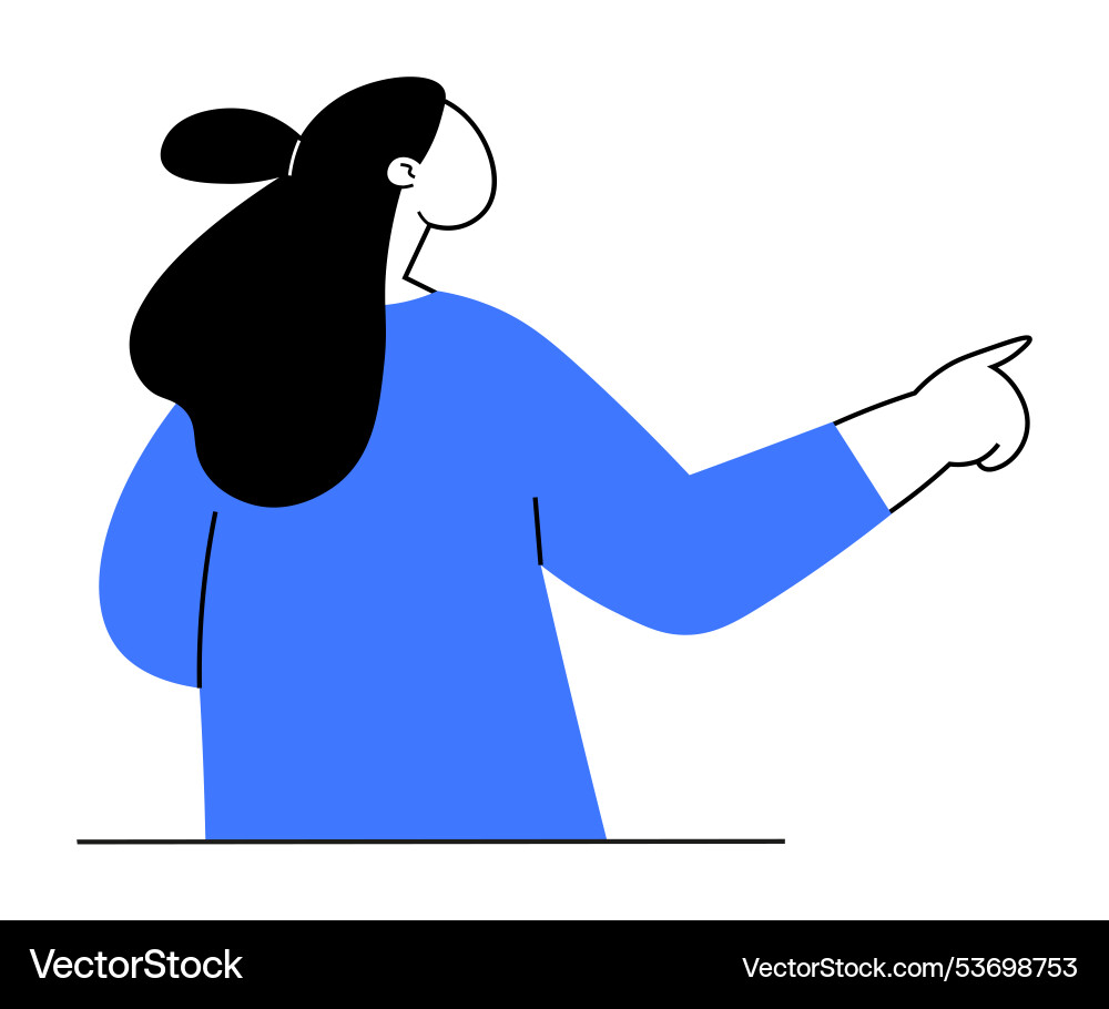 Woman pointing to something important while Woman pointing to something important while vector image