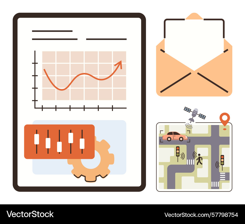 Data analytics with graphs navigation system Data analytics with graphs navigation system vector image