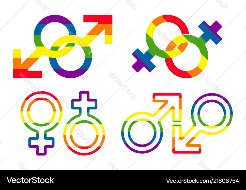 Gender and lgbt sexual orientation icon set Gender and lgbt sexual orientation icon set vector image
