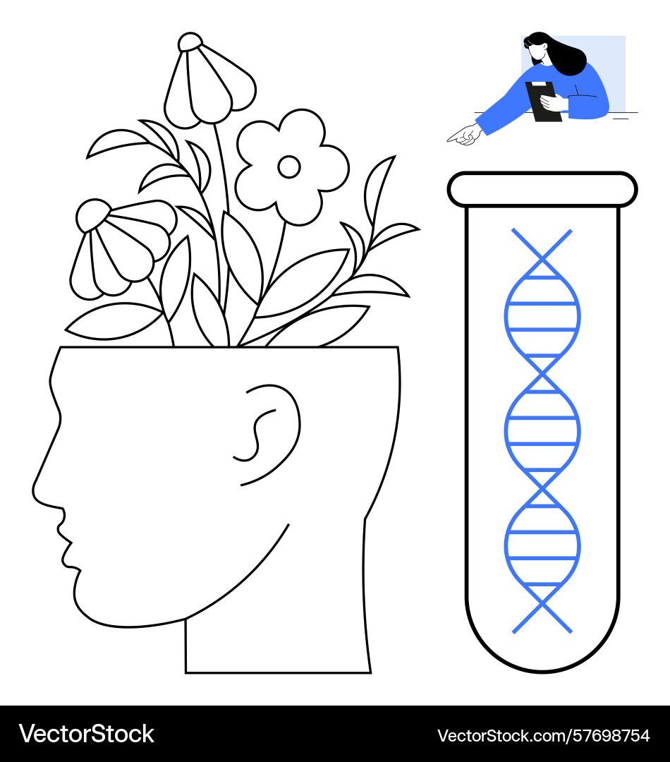 Mindset growth with nature and science integration Mindset growth with nature and science integration vector image