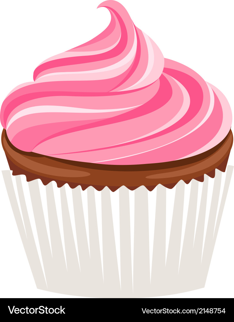 Pink Cupcake Icon Royalty Free Vector Image - VectorStock