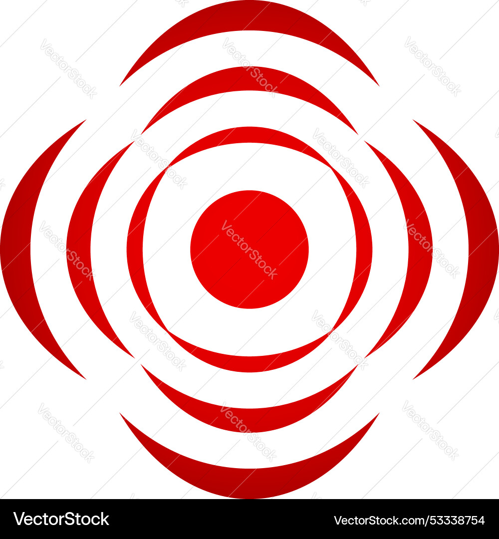 Red concentric circles creating a target shape Red concentric circles creating a target shape vector image