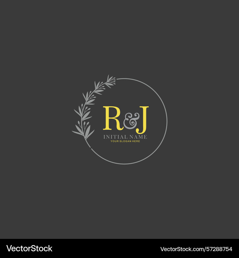 Rj initial logo templates with botanical elements Rj initial logo templates with botanical elements Vector Image
