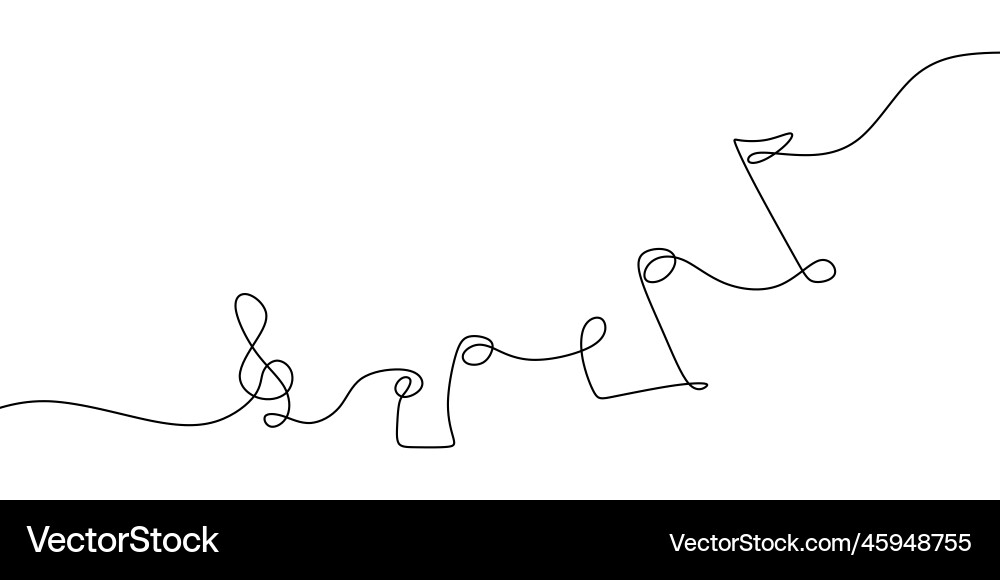 Abstract music background notes one continuous Abstract music background notes one continuous vector image