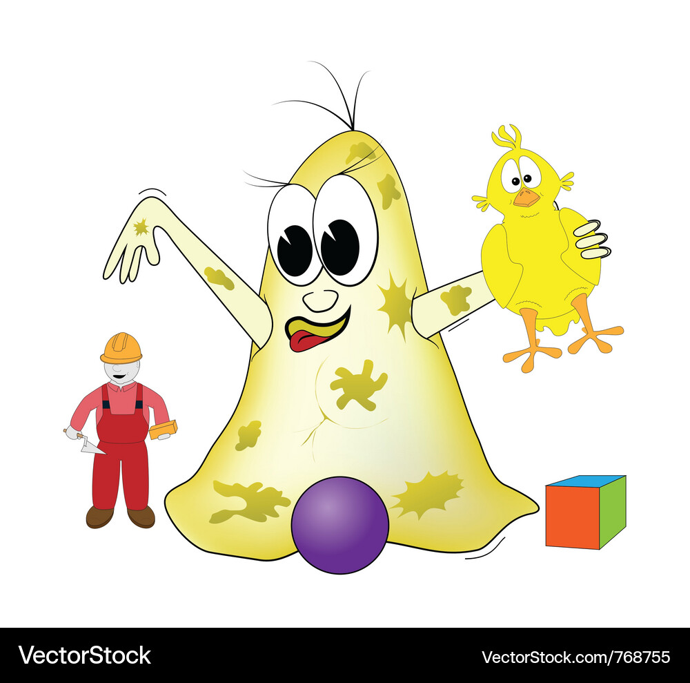 Bacteria is playing with toys Vector Image