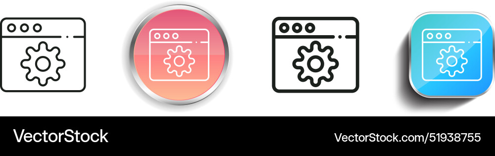 Browser icon thin linear regular and button style Vector Image