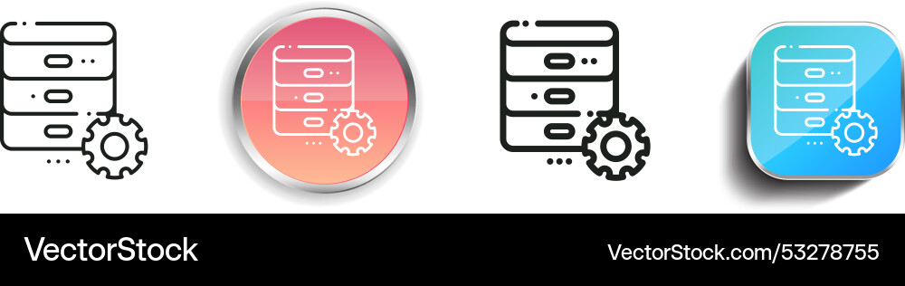 Database icon thin linear regular and button Vector Image