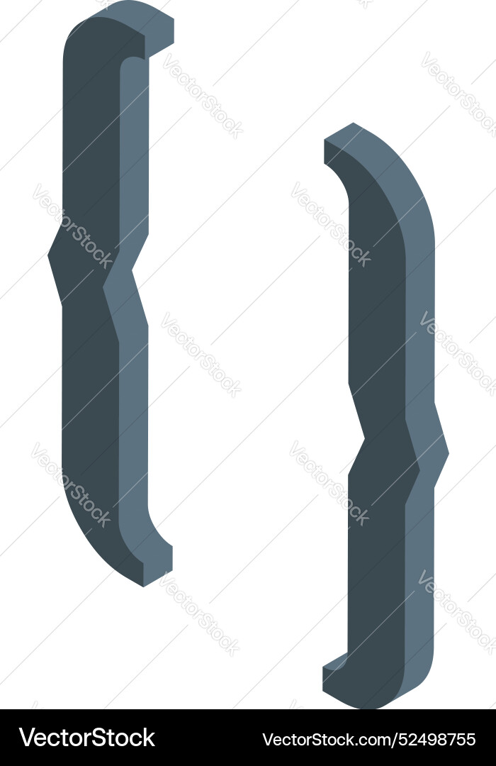 Isometric curly brackets programming code symbol vector image