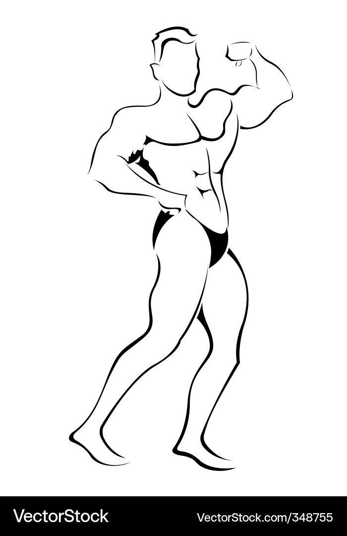 Muscle Sketch - Man Exercise Vector Image