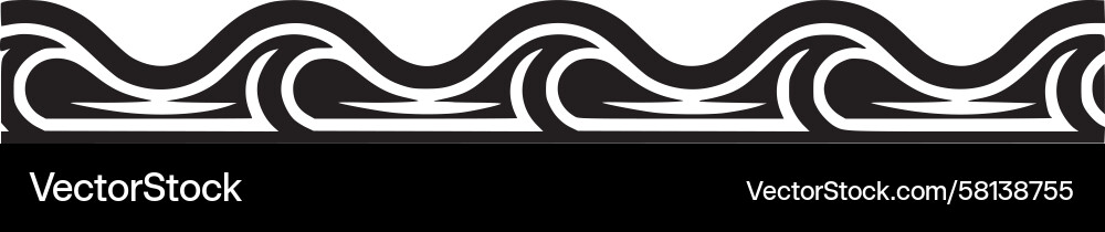 Ocean Wave Border - Linear Pattern Vector Image