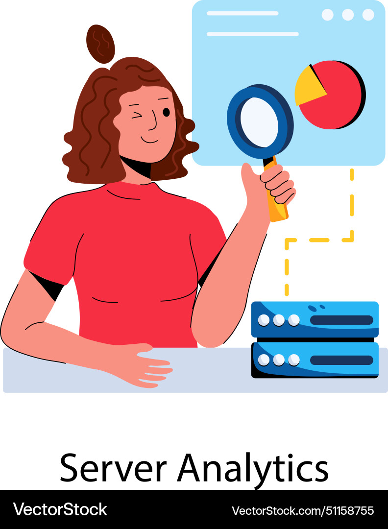 Server analytics vector image