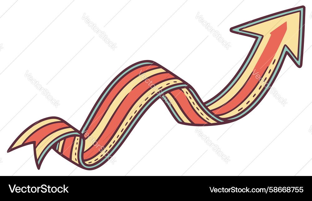 Striped ribbon arrow dynamic progress design Vector Image