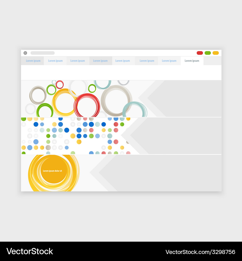 Browser design with responsive website Vector Image