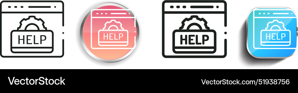 Browser icon thin linear regular and button style Vector Image