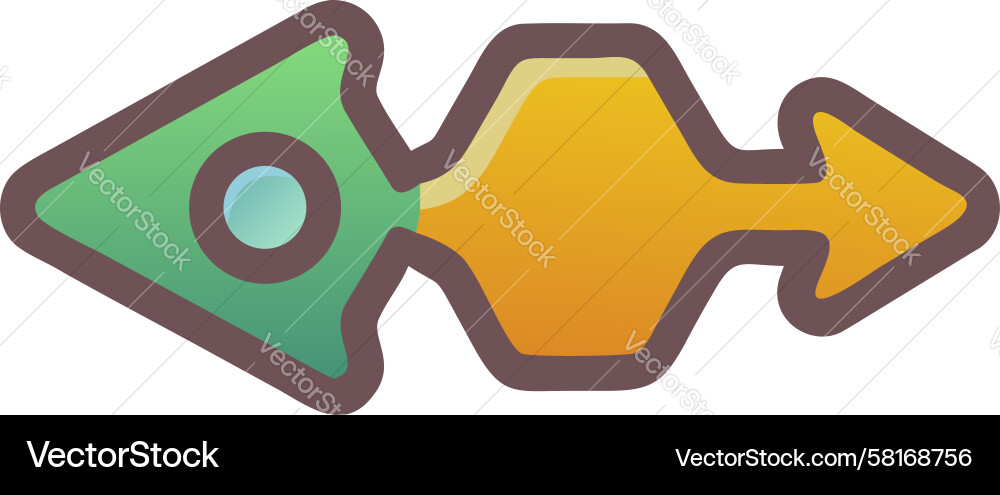 Flowing Arrow Icon - Dynamic Shape Vector Image