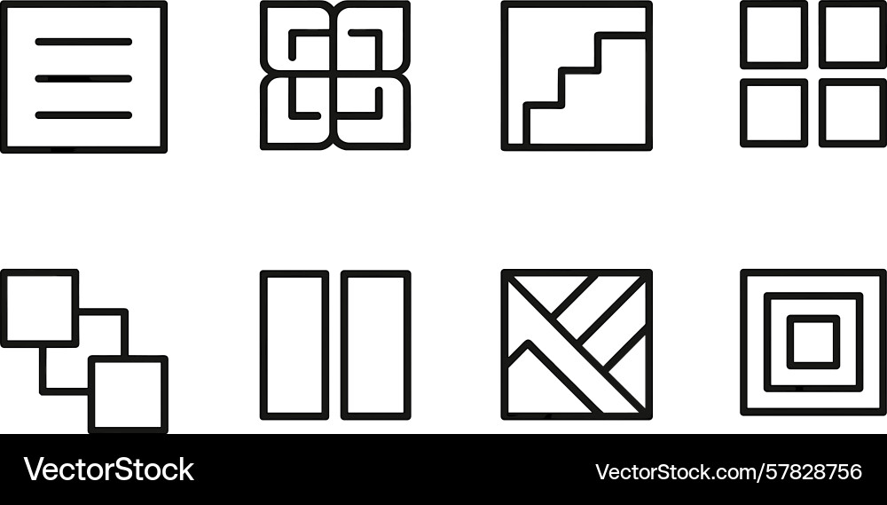 Geometric icons representing various concepts vector image