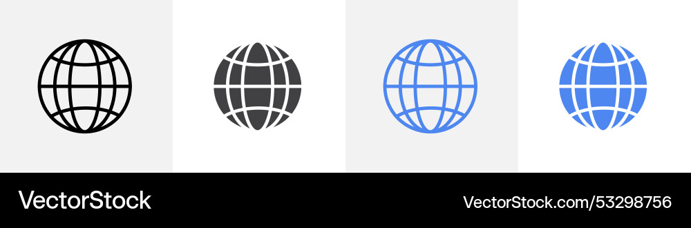 Globe icon set use for web ui or app vector image