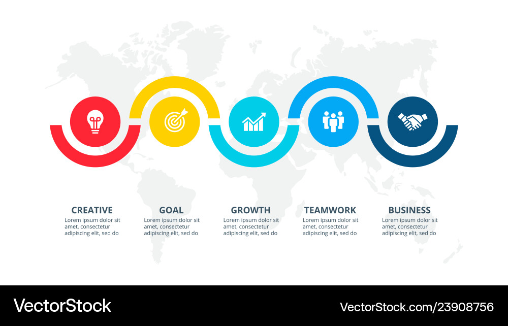 Process Diagram - 5 Steps vector image