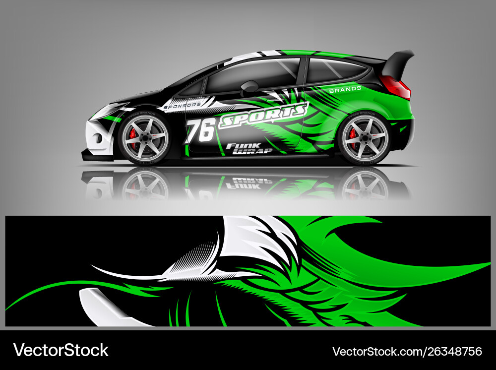 Racing Car Decal Wrap Vector Image