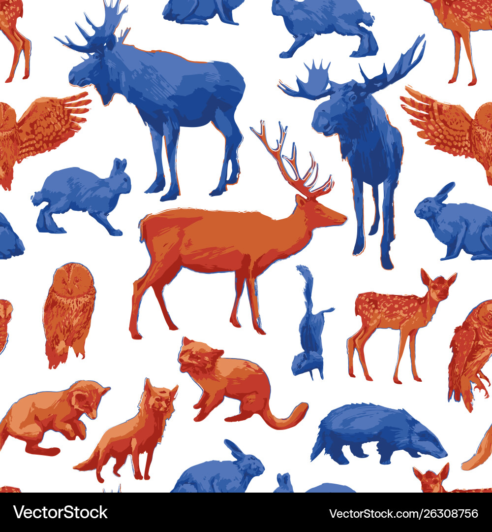 Repeated seamless pattern different forest Repeated seamless pattern different forest Vector Image
