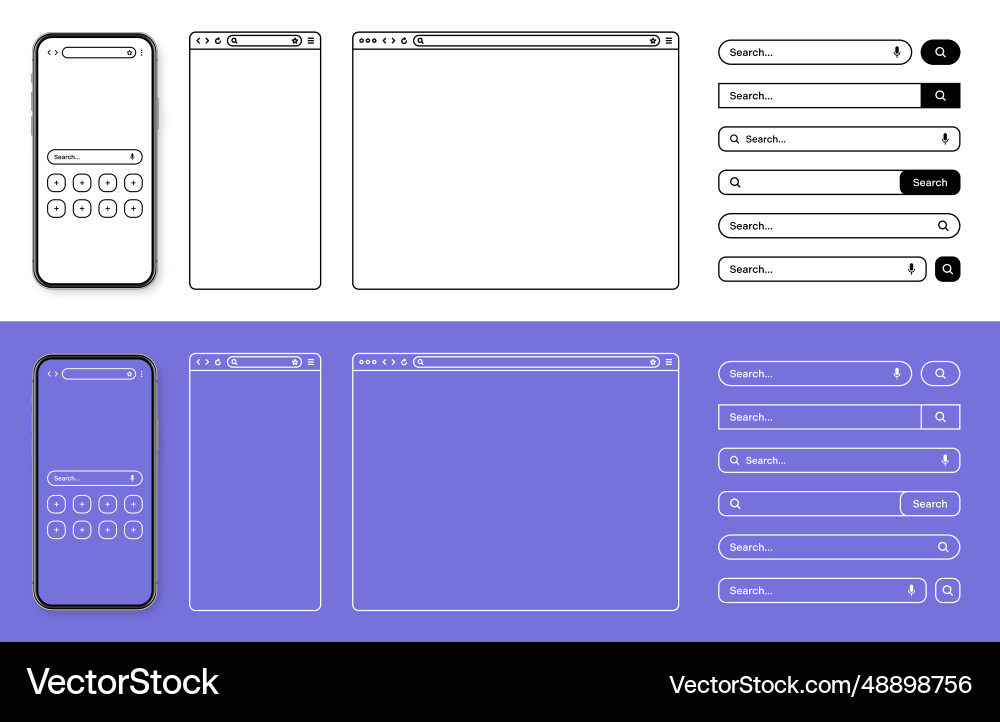 Smartphone web browser internet page window Smartphone web browser internet page window Vector Image