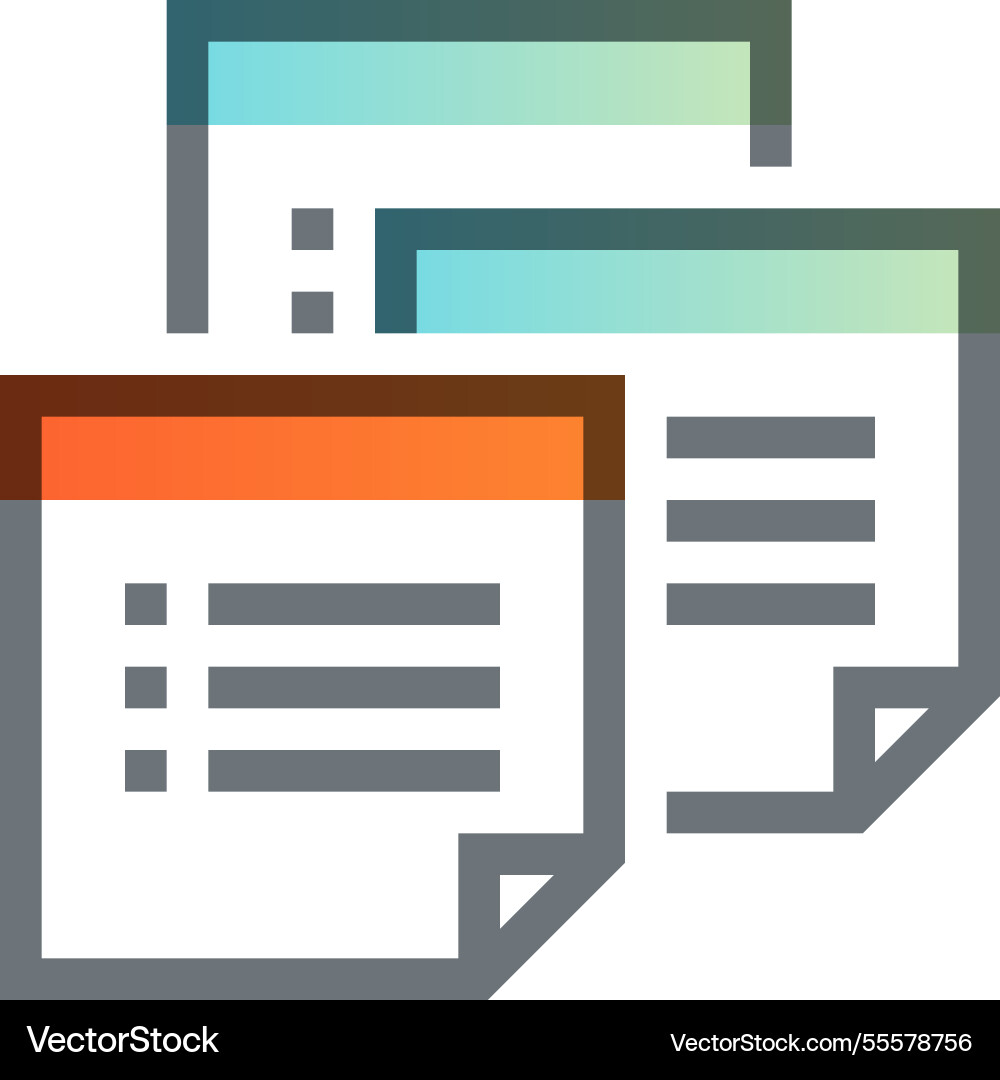 Sticky notes flat line web icon concept Sticky notes flat line web icon concept vector image