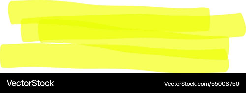 Three overlapping horizontal highlighter strokes Three overlapping horizontal highlighter strokes vector image