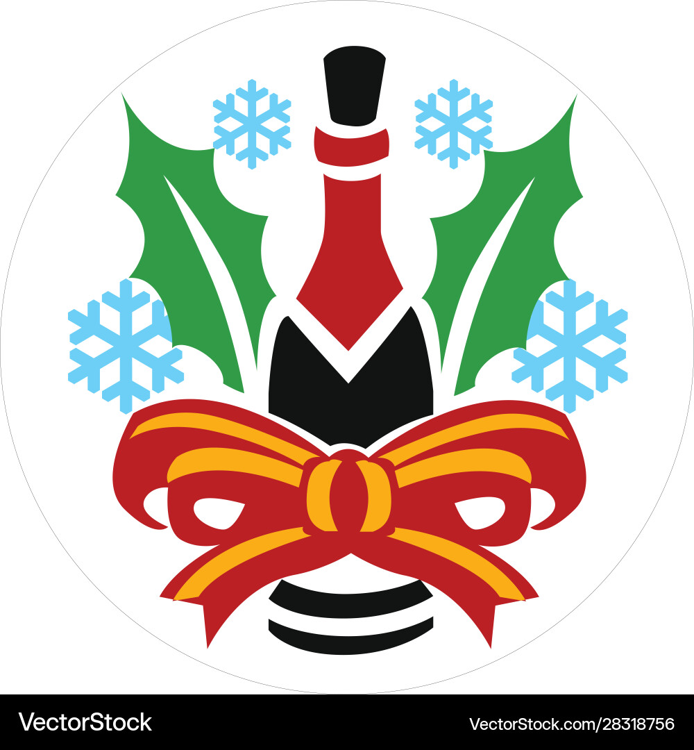 Wine christmas Wine christmas vector image