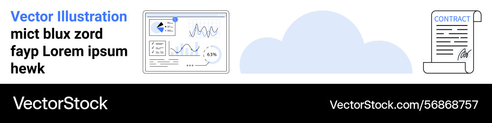 Cloud computing with data analytics dashboard Cloud computing with data analytics dashboard vector image