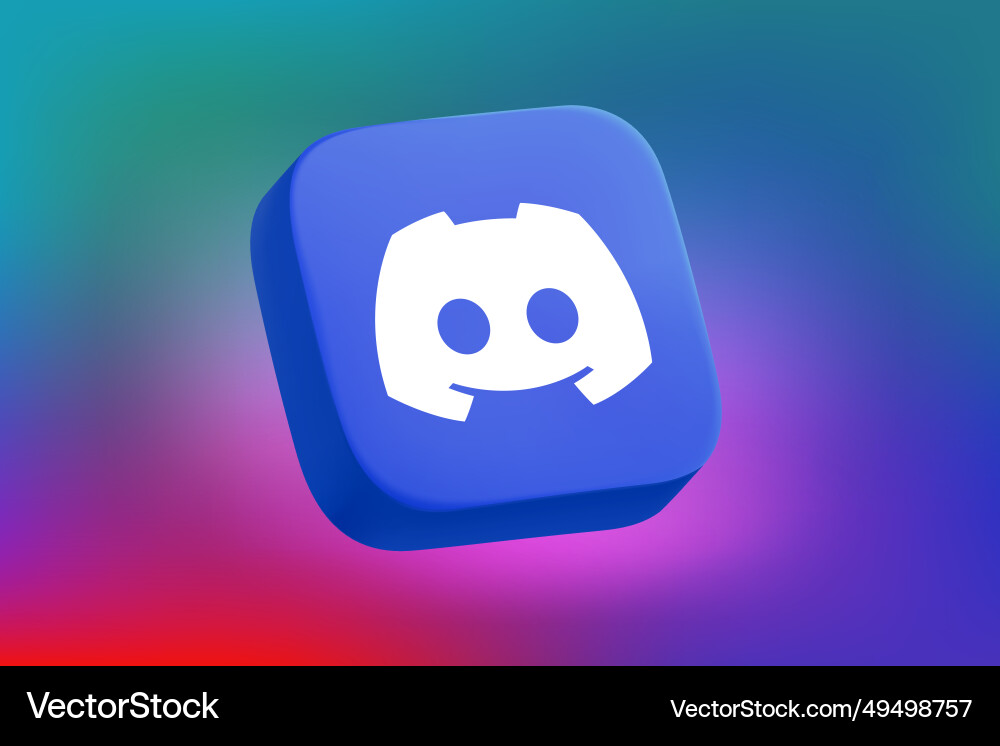 Discord messaging and voip social platform button Discord messaging and voip social platform button vector image