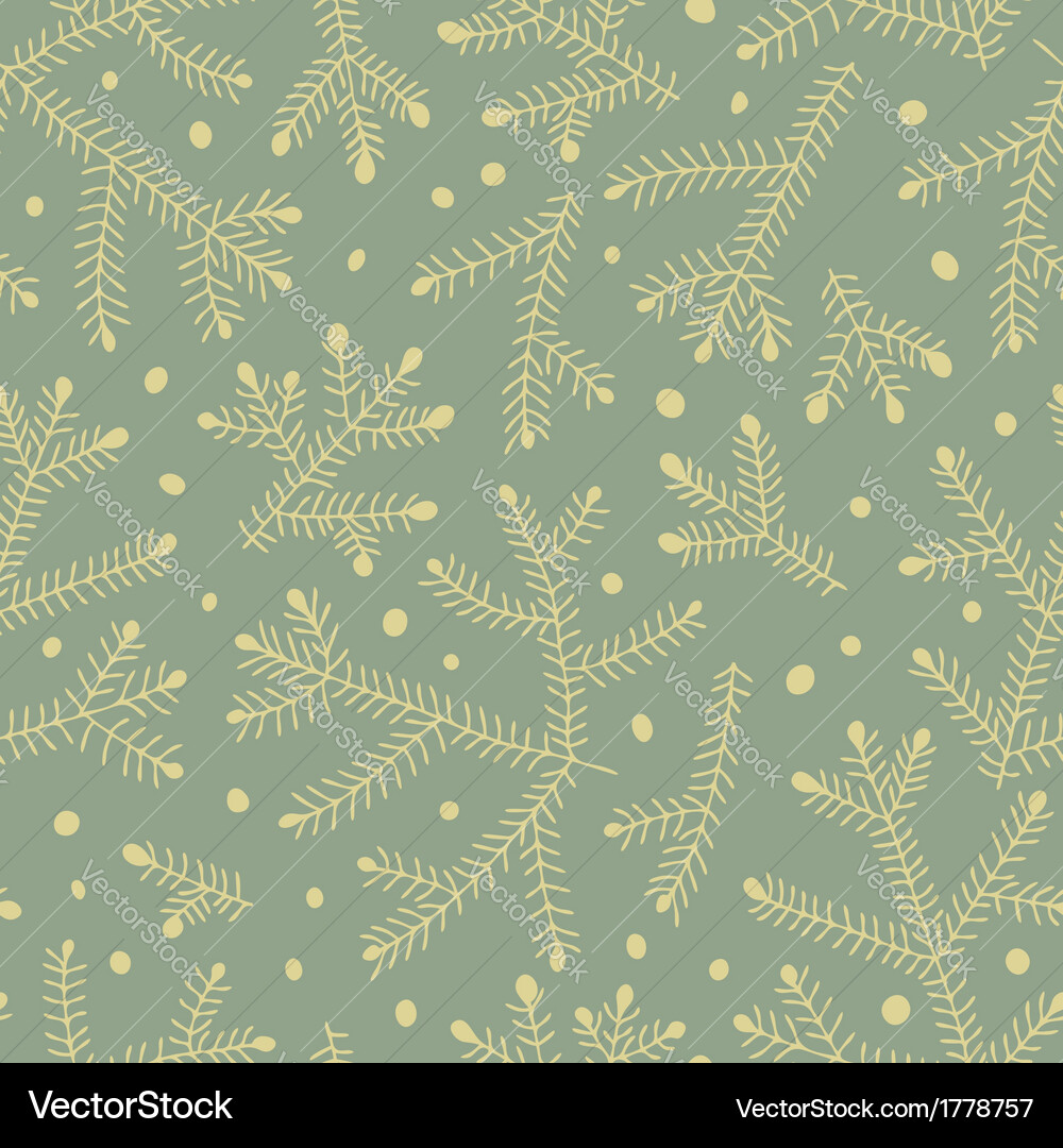 Fir Branch Seamless Pattern Vector Image