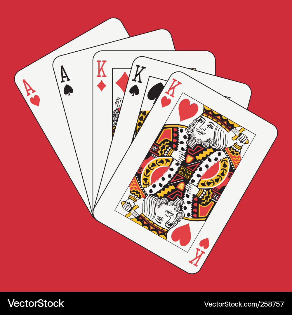 Full House Playing Cards Vector Image