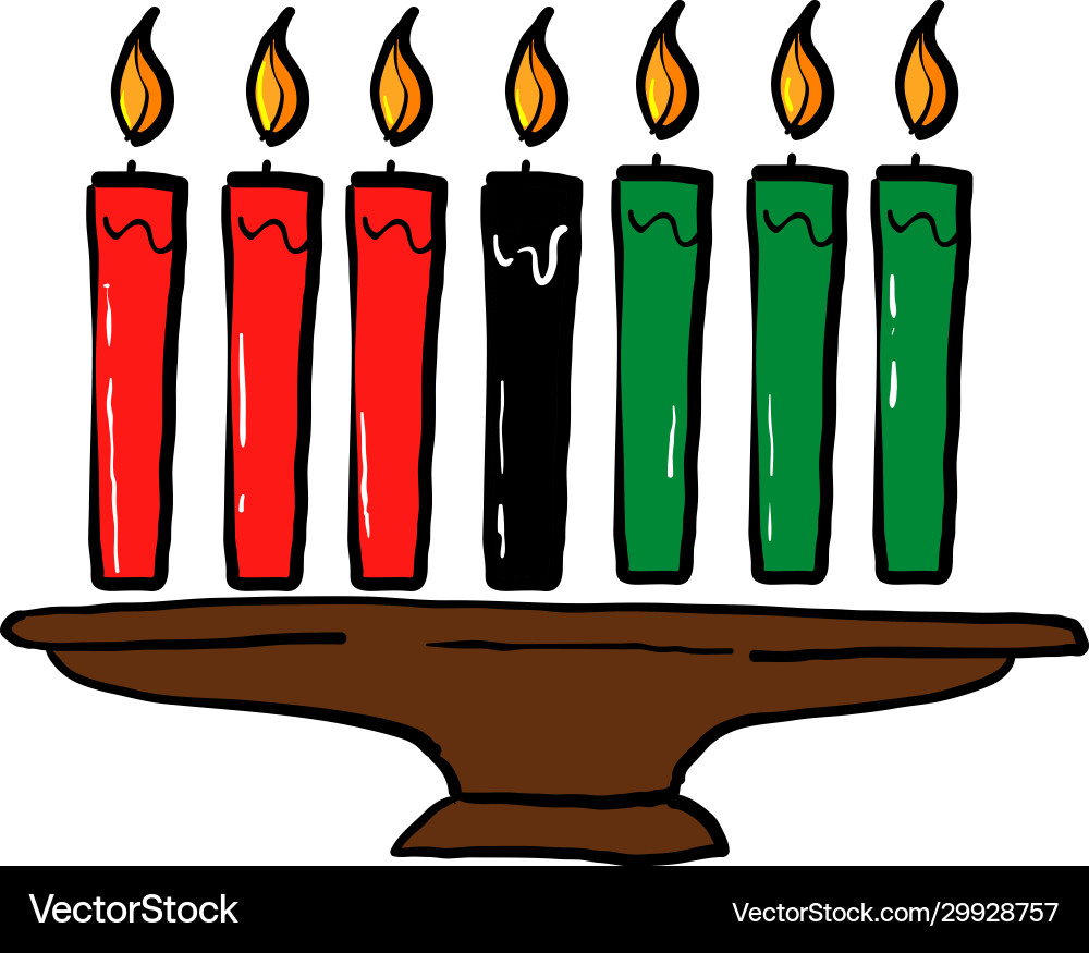 Hand gezeichnetes Kerzenlichtsymbol für kwanzaa Hand gezeichnetes Kerzenlichtsymbol für kwanzaa vektorbild