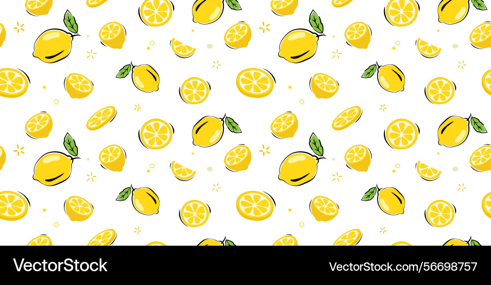 Lemon Slice Pattern - Summer Refresh vector image