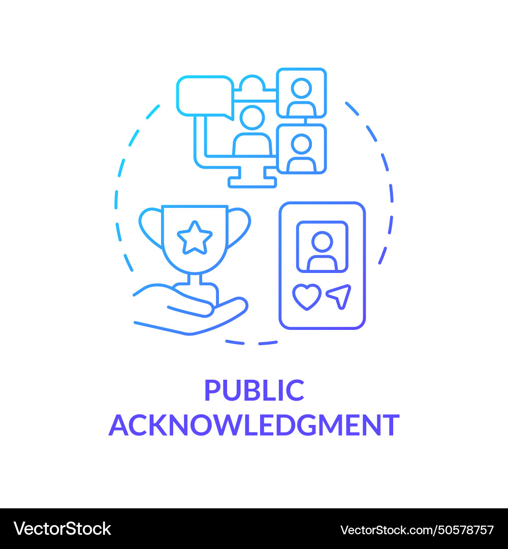 Public acknowledgement blue gradient concept icon Public acknowledgement blue gradient concept icon vector image