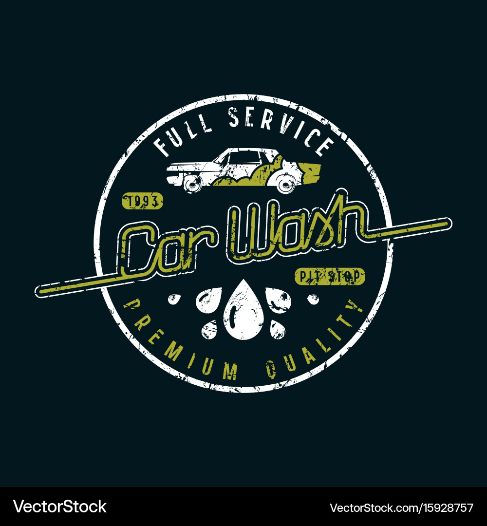 Retro Car Wash Emblem Vector Image