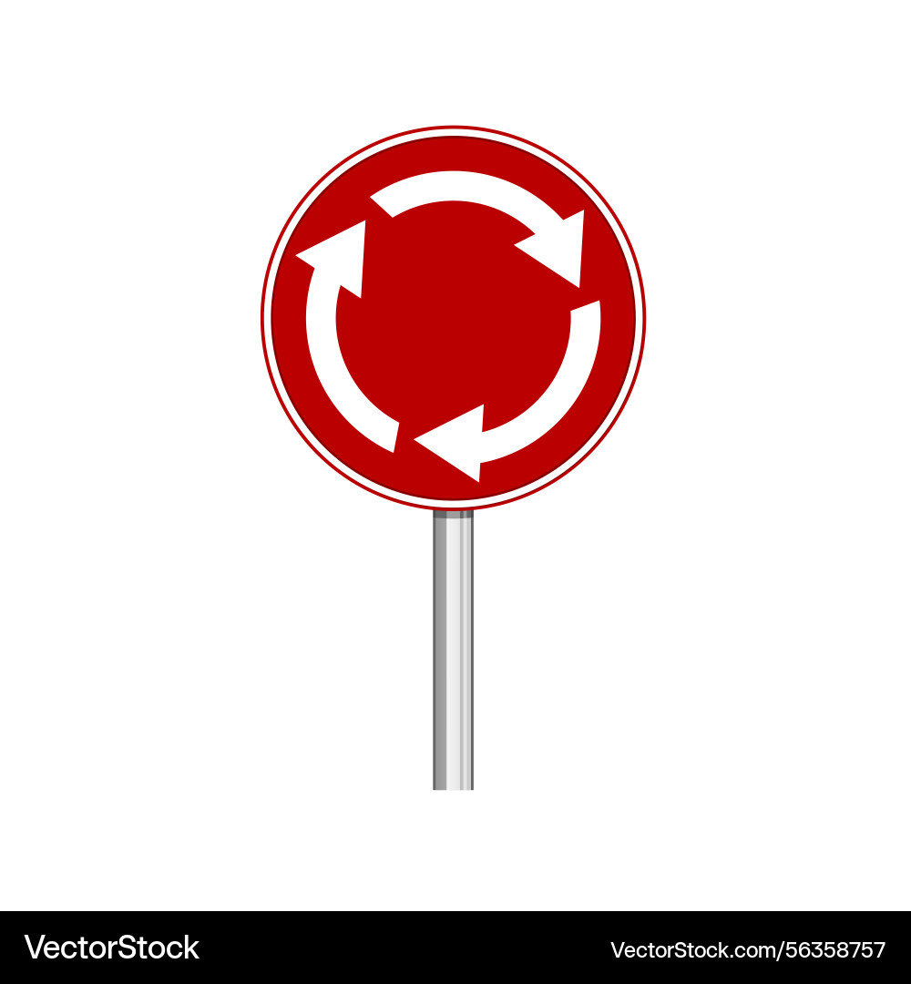 Roundabout road sign board suitable for poster Roundabout road sign board suitable for poster Vector Image