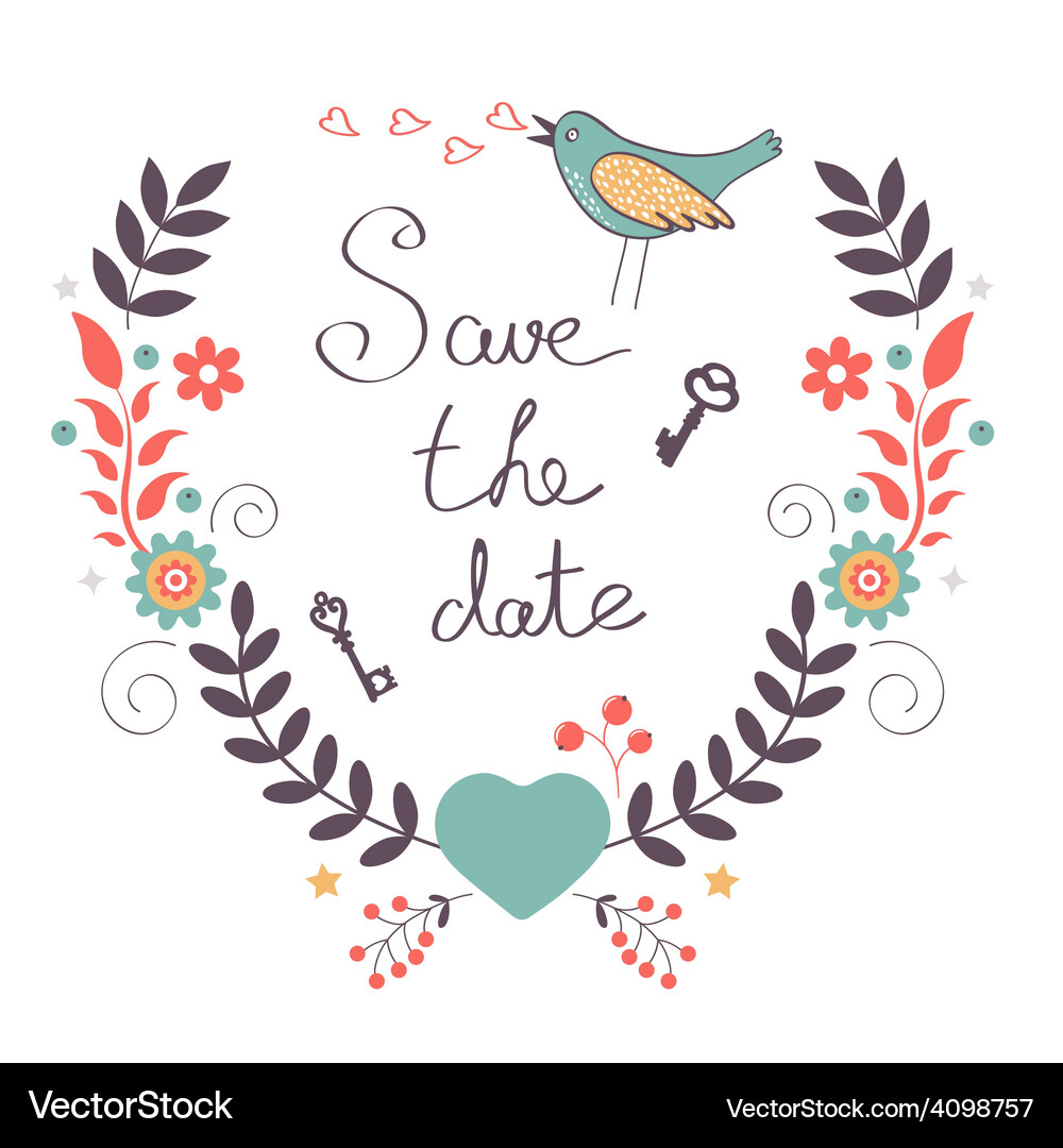 Save the date card Vector Image