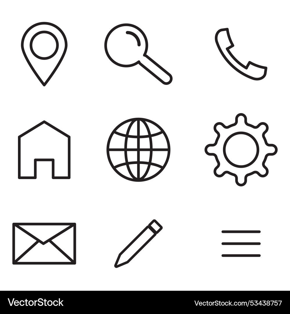 Set of basic user interface icons including Set of basic user interface icons including vector image