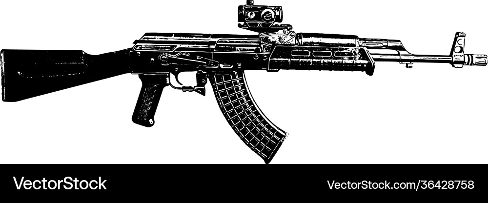 Ak-47 assault rifle Ak-47 assault rifle vector image
