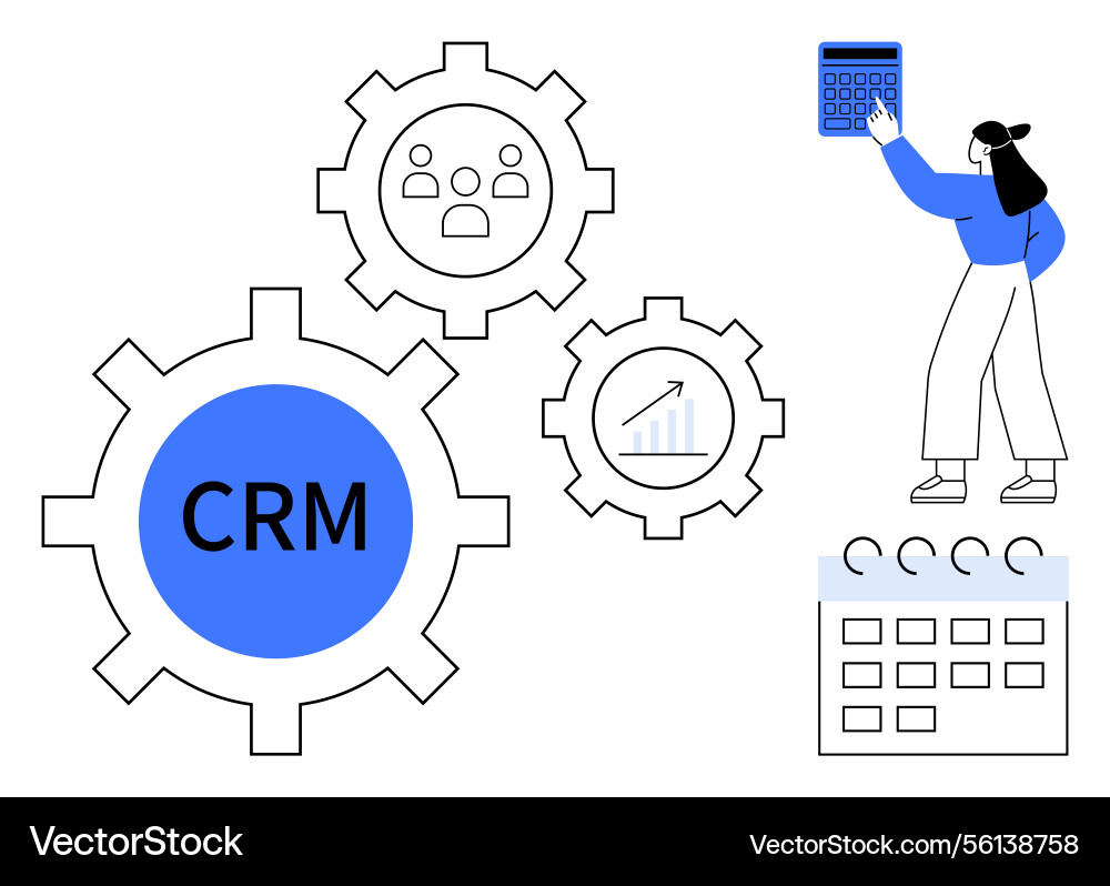 Crm system integration with analytics team Crm system integration with analytics team vector image