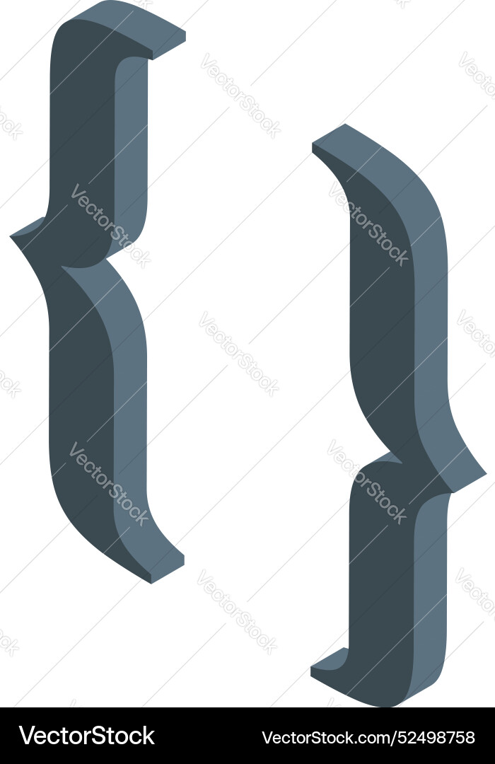 Curly brackets representing programming language Curly brackets representing programming language vector image