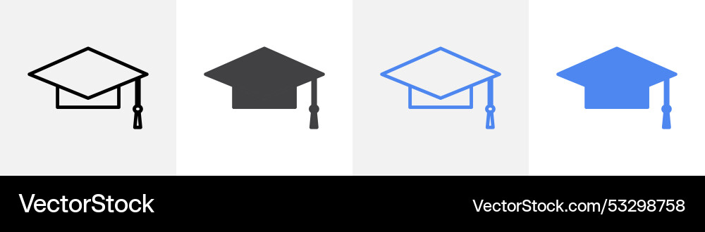 Graduation hat icon set use for web ui or app Graduation hat icon set use for web ui or app Vector Image
