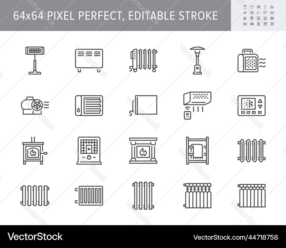 Heaters line icons include Heaters line icons include vector image