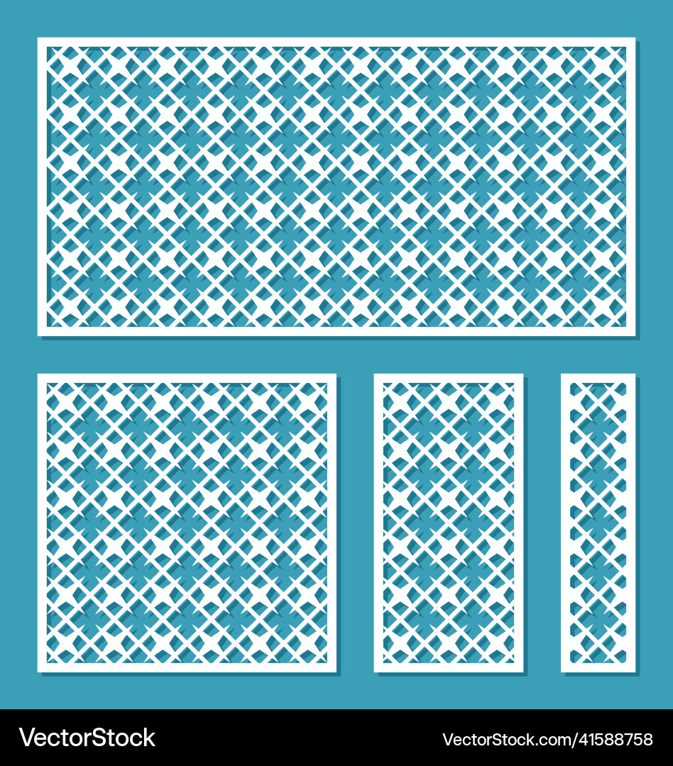 Set of square rectangular panels lattice Set of square rectangular panels lattice vector image