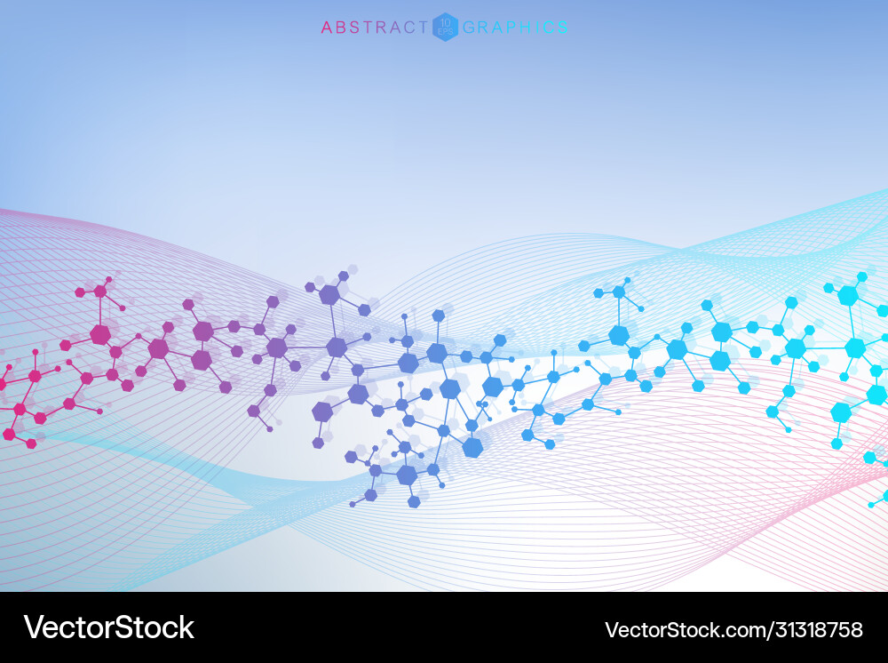 Structure molecule and communication dna atom Vector Image