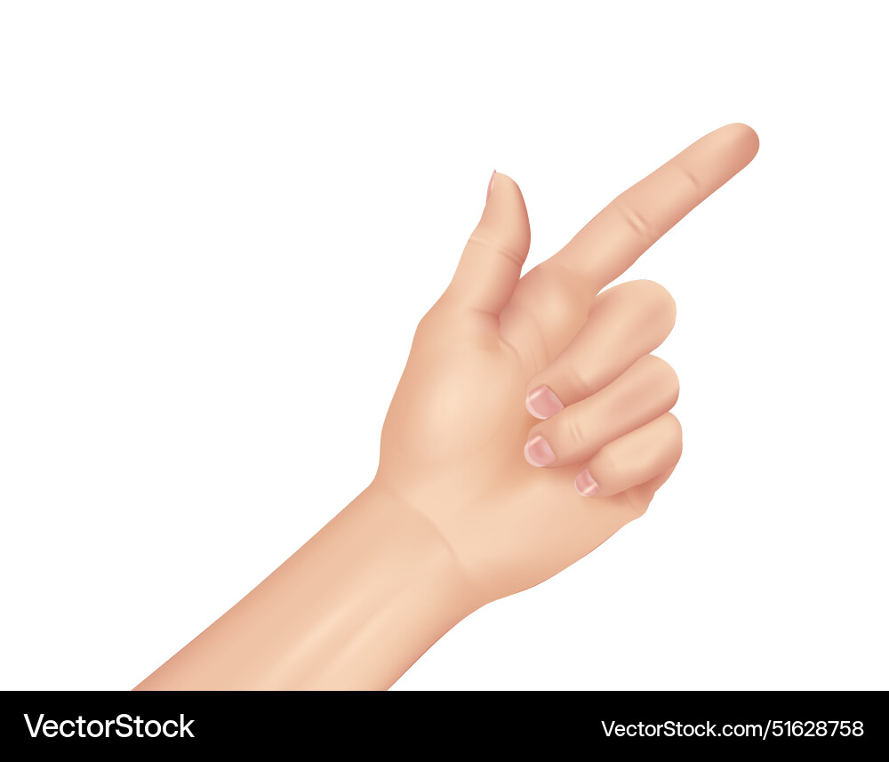 Woman hand on white background realistic design Woman hand on white background realistic design vector image