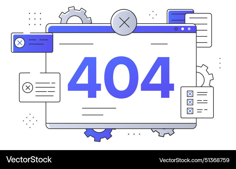 404 problem concept website or webpage template 404 problem concept website or webpage template vector image