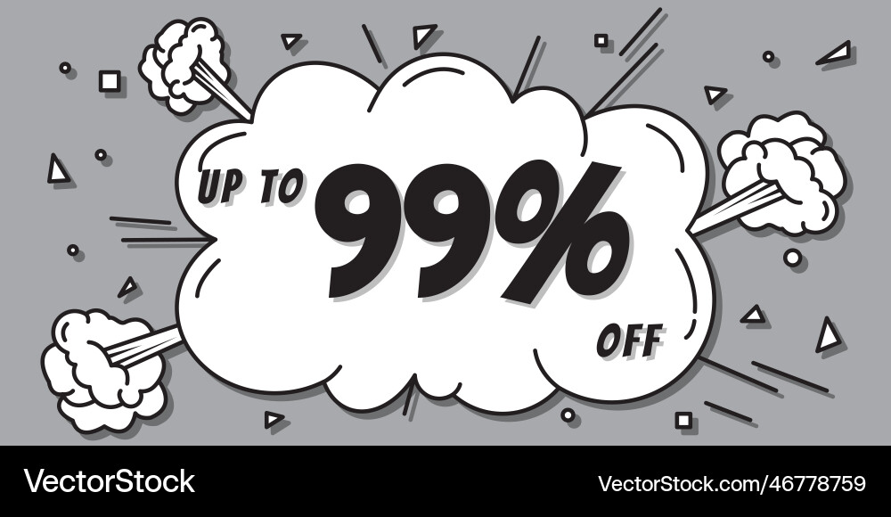 99 verkauf promotion Cartoon Comic zeichnen Blase Chat 99 verkauf promotion Cartoon Comic zeichnen Blase Chat vektorbild