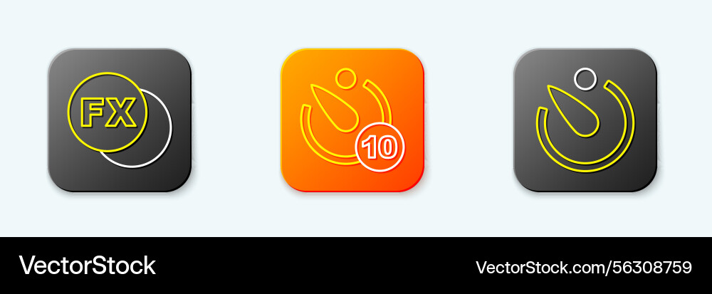 Camera FX Timer Icons Set Vector Image